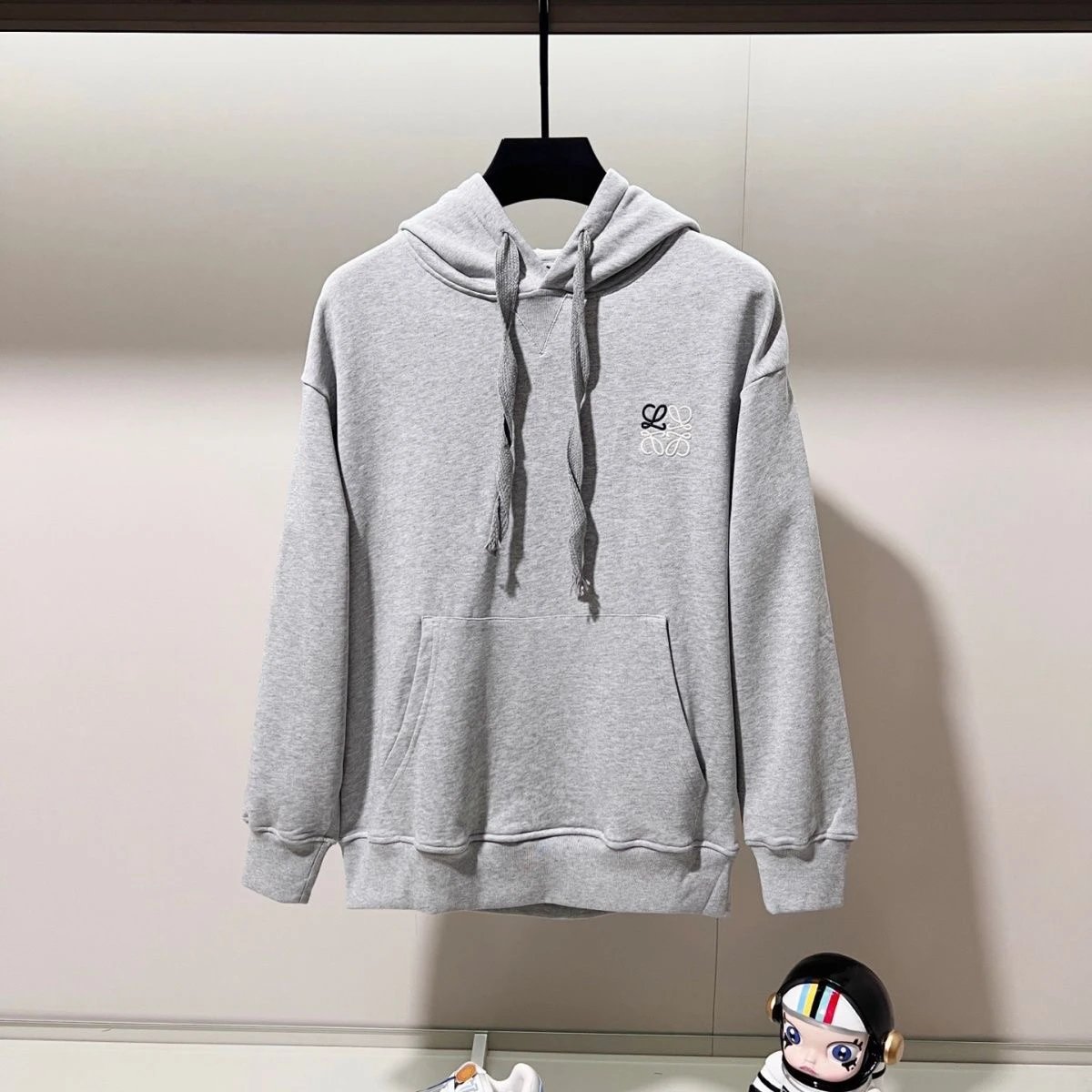 Loewe Anagram Logo Hoodie Gray - 6