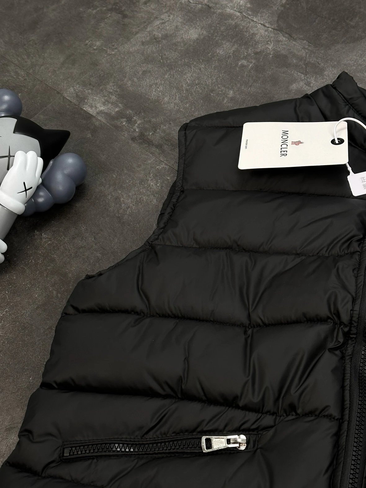 Moncler Down Vest Black with White Sleeve Contrast - 8