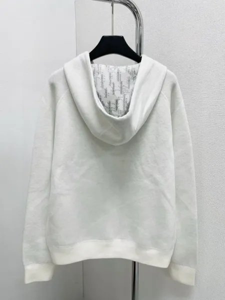 Dior Oblique Hoodie White Zip-Up Hoodie - 8