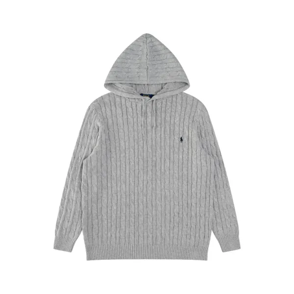 Polo Ralph Lauren Cable Knit Hooded Sweater White - 6