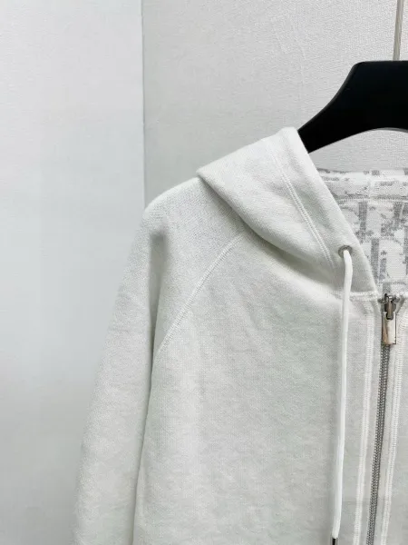 Dior Oblique Hoodie White Zip-Up Hoodie - 6