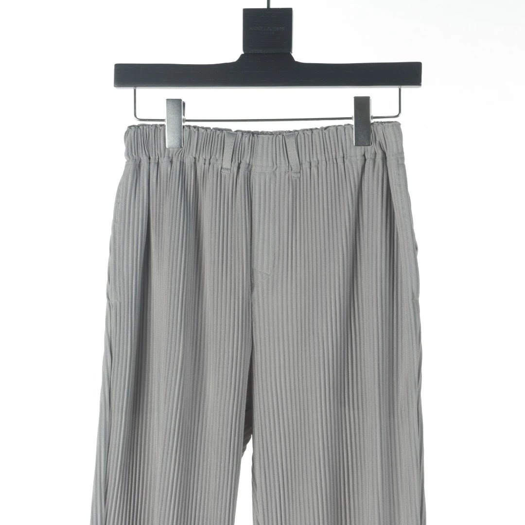 Design Pleated Wide-Leg Pants Charcoal Gray - 10