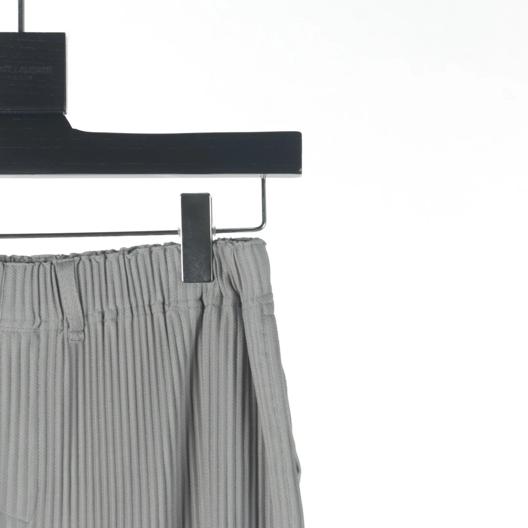 Design Pleated Wide-Leg Pants Charcoal Gray - 9