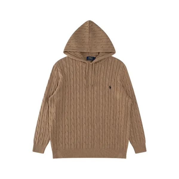 Polo Ralph Lauren Cable Knit Hooded Sweater White - 7