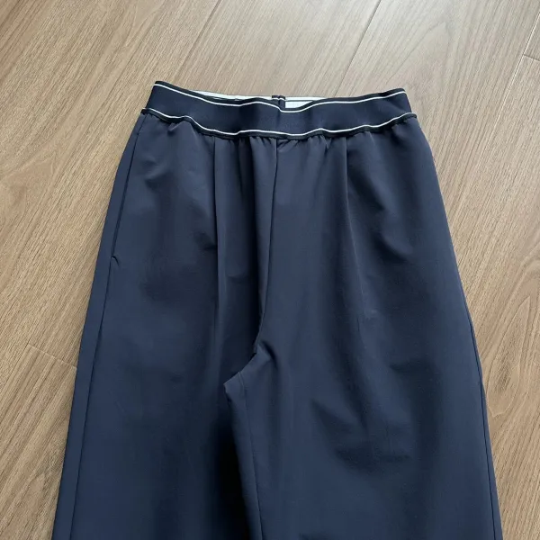 Design Wide-Leg Pants Navy Blue Pants - 6