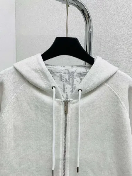 Dior Oblique Hoodie White Zip-Up Hoodie - 5
