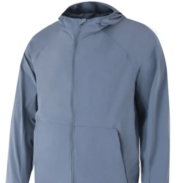 Design Lightweight Hooded Windbreaker Jacket in Slate Blue - 1
