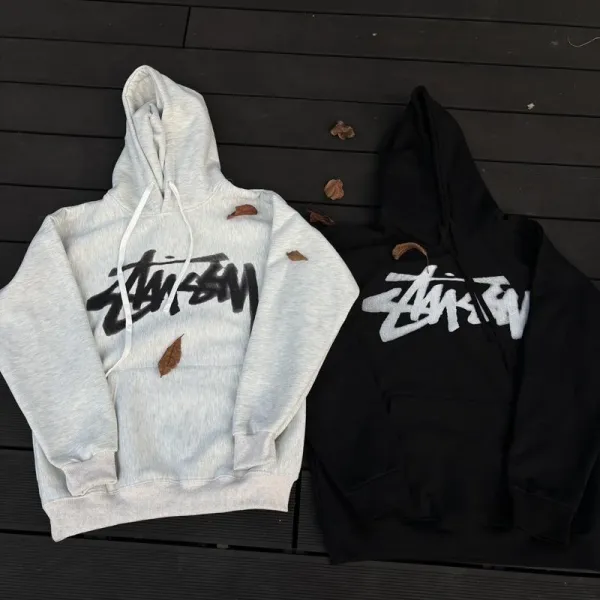 Stüssy Classic Logo Hoodie Black - 4