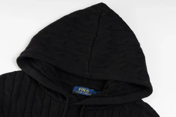 Polo Ralph Lauren Cable Knit Hooded Sweater White - 10