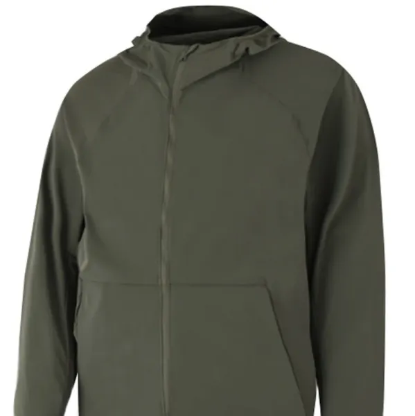 Design Technical Hooded Windbreaker Army Green Outerwear - 1