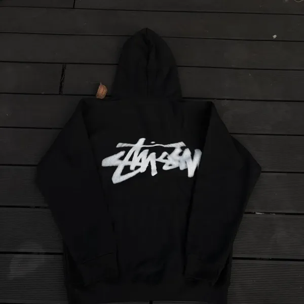 Stüssy Classic Logo Hoodie Black - 7
