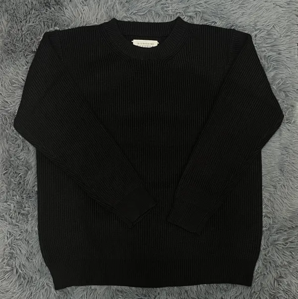 Maison Margiela Ribbed Crewneck Sweater Black - 1