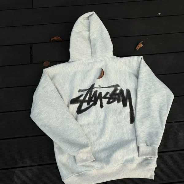 Stüssy Classic Logo Hoodie Black - 6