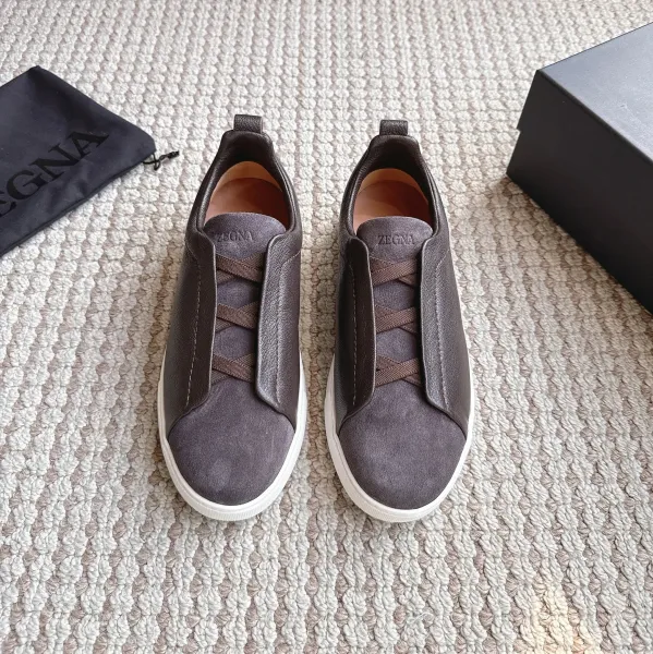 Zegna Oasi Slip-On Sneakers Gray - 1