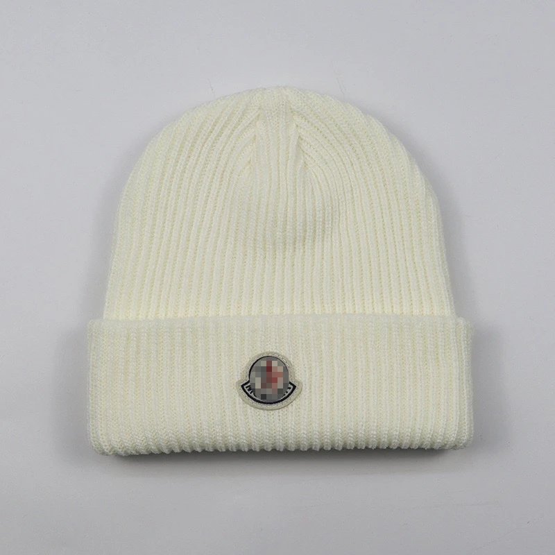 Moncler Logo Beanie White Hat - 8