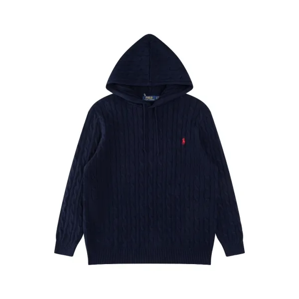 Polo Ralph Lauren Cable Knit Hoodie Navy - 1