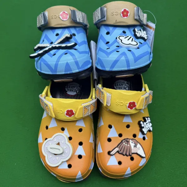 Crocs x Demon Slayer Classic Clog Orange Yellow Collaboration Kids Sandals - 2