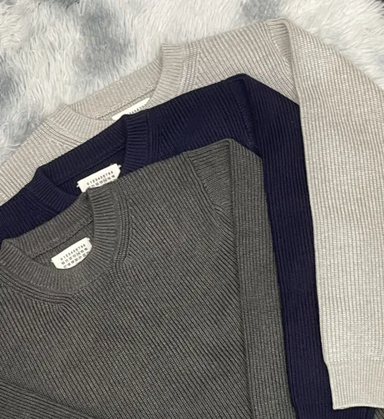 Maison Margiela Ribbed Crewneck Sweater Beige - 12