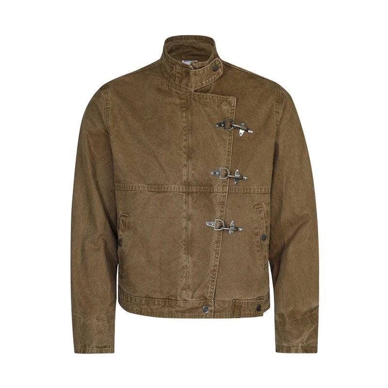 Design Duffle Jacket Brown Canvas Outerwear - 6