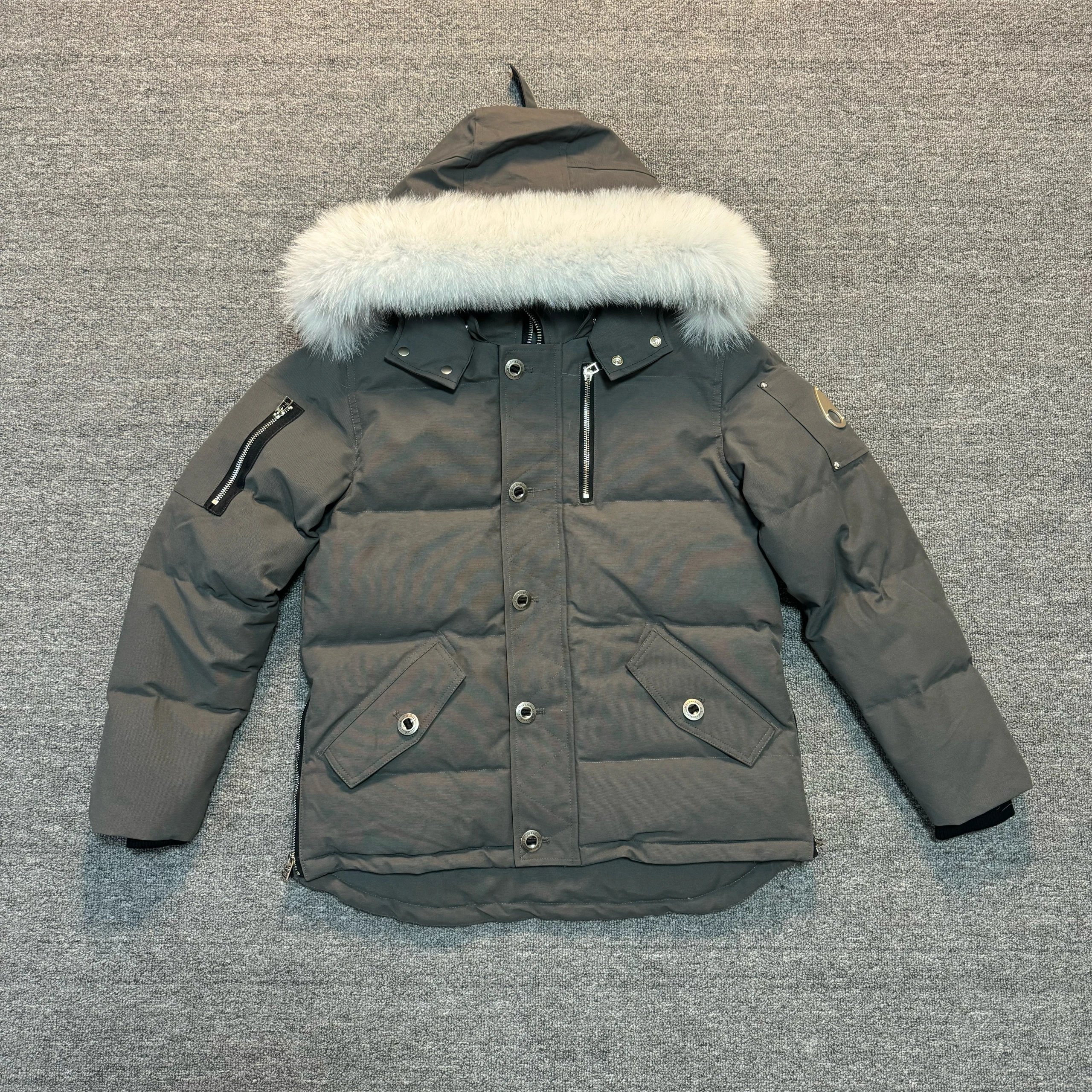 Grey with White fur