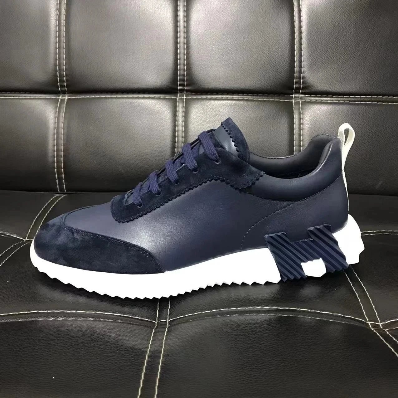 Blue leather