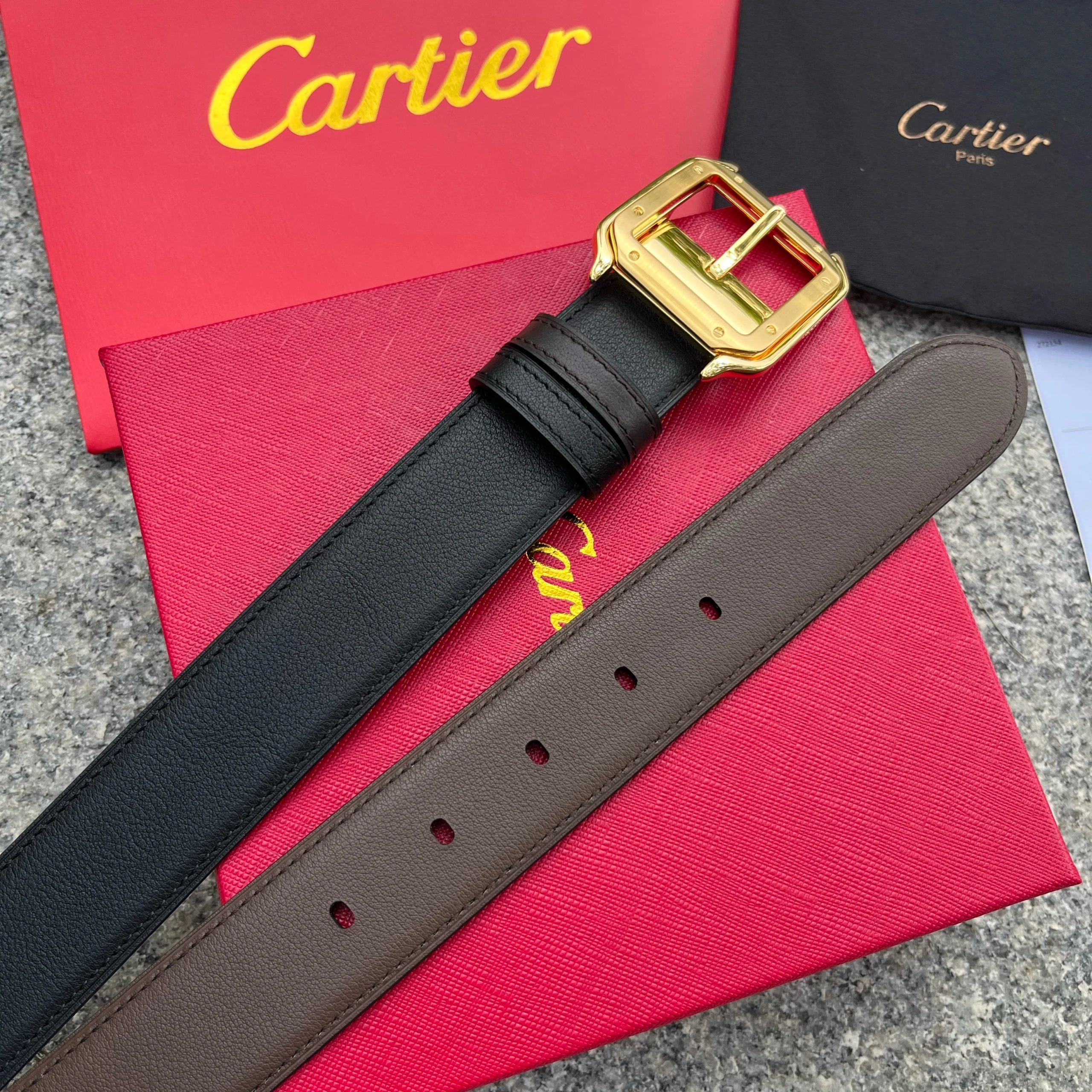 Gold/Black&Brown Millet pattern leather