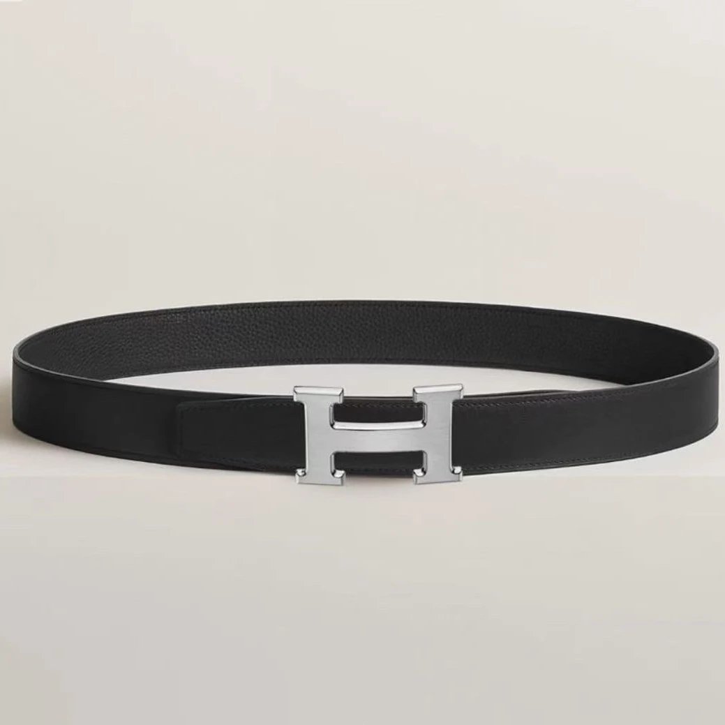 Silver buckle/Black and Black 32mm