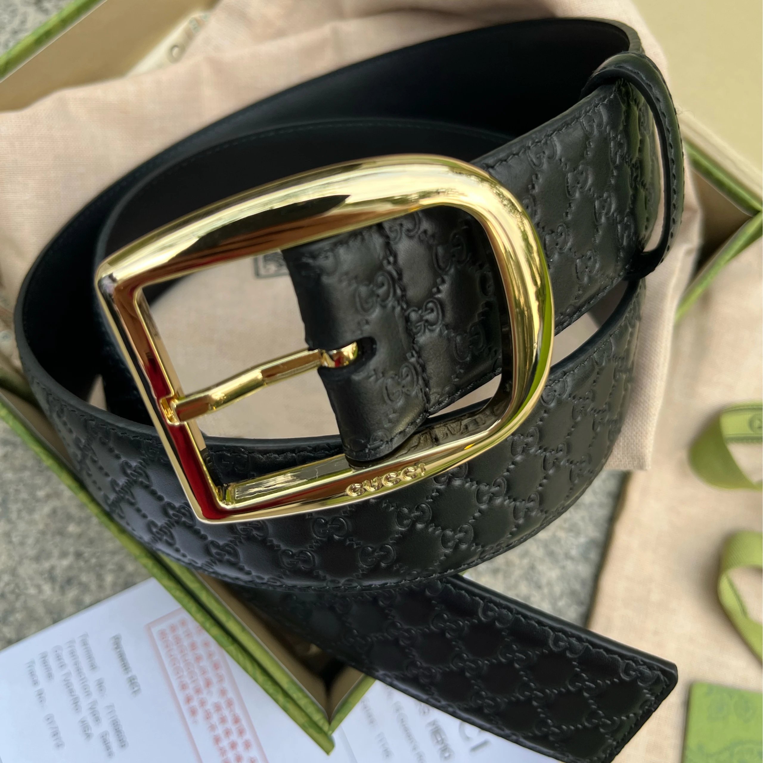2 Gold/Black leather