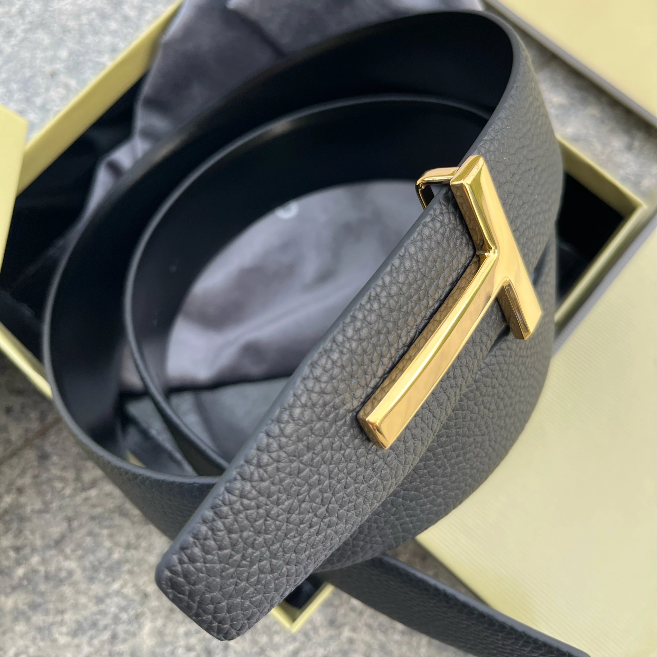 Gold/Black leather