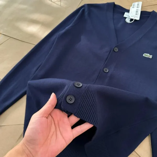 Lacoste V-Neck Collared Sweater Black - 18