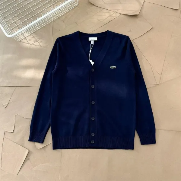 Lacoste V-Neck Collared Sweater Black - 16