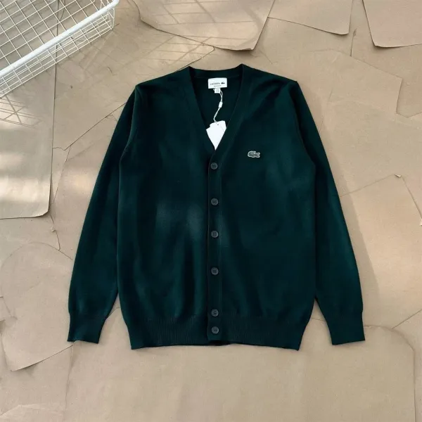 Lacoste V-Neck Collared Sweater Black - 15