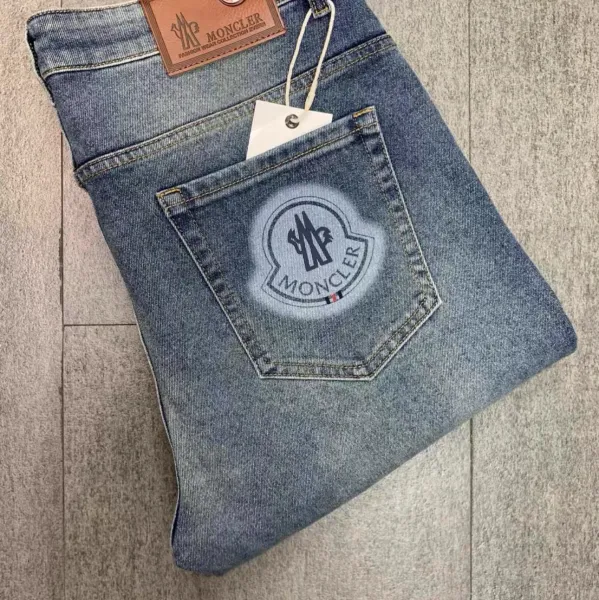 Moncler Jeans Blue Washed Denim Jeans - 1