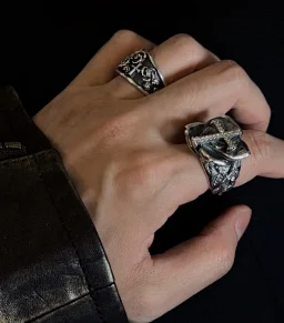 thumbnail for [Presale] Gothic Yohji Yamamoto Cross Ring 950 Silver High Jewelry Collection