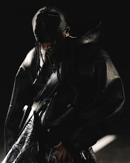 thumbnail for [deposit] leather zipup hooded leather jacket