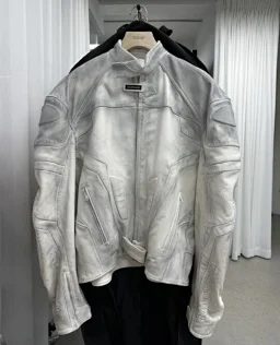 thumbnail for [Pre-sale link] BLCG White Biker Jacket 1000 Deposit Tail 2480 Spot Price 3888