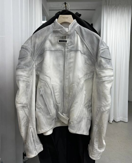 【Full Payment Link】 Balenciaga White Biker Jacket