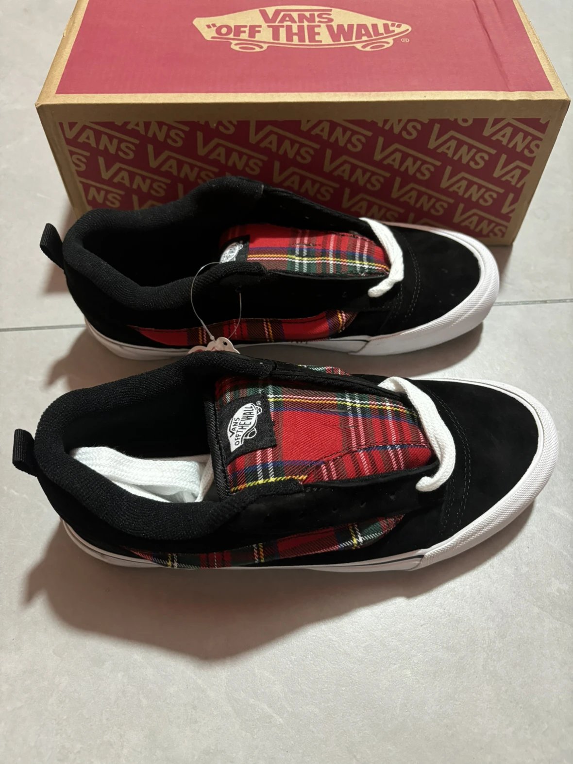 Vans Slip-On Pro Tartan Red Black Sneakers Skateboard Shoes