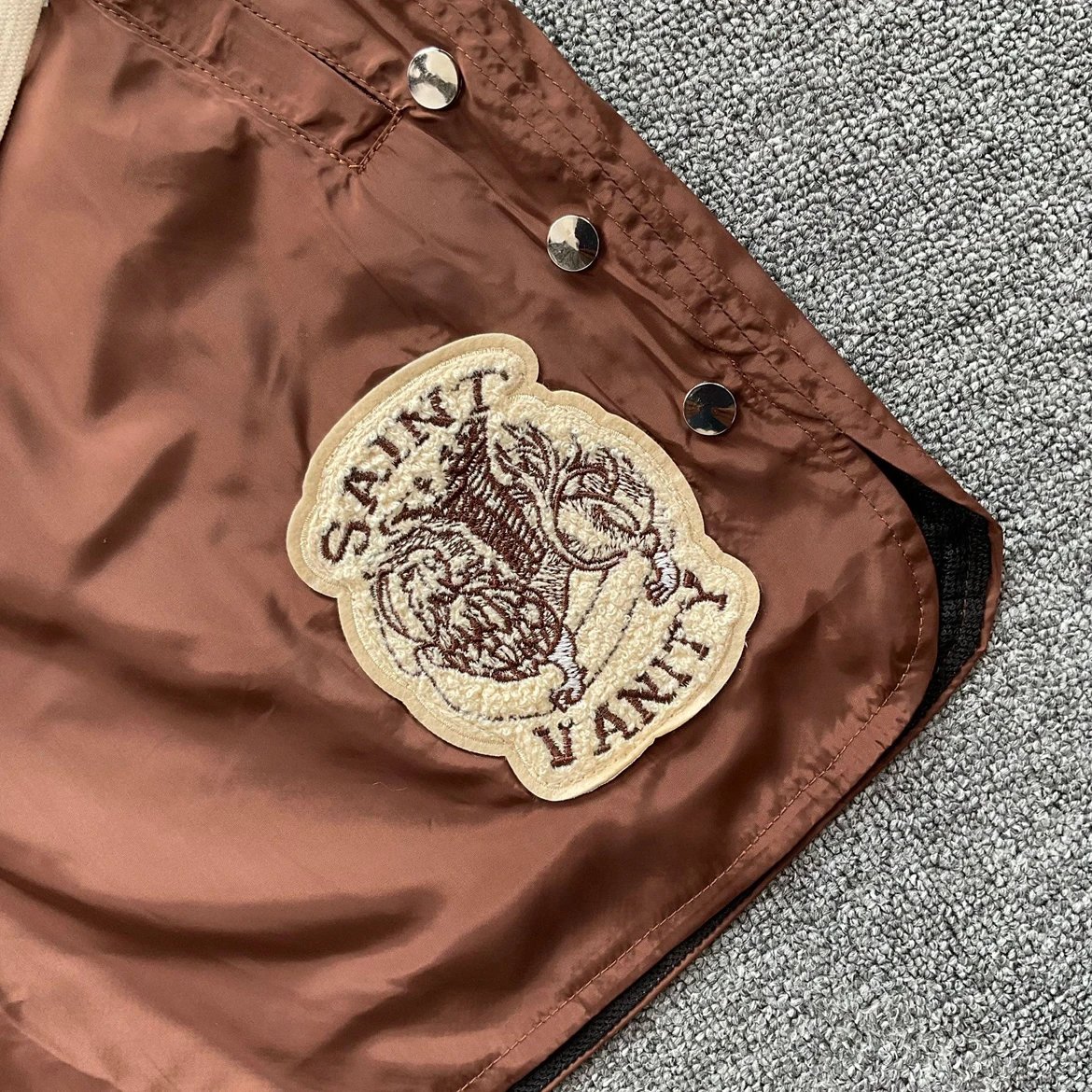 Saint Vanity Hooded Windbreaker Brown Outerwear - 28