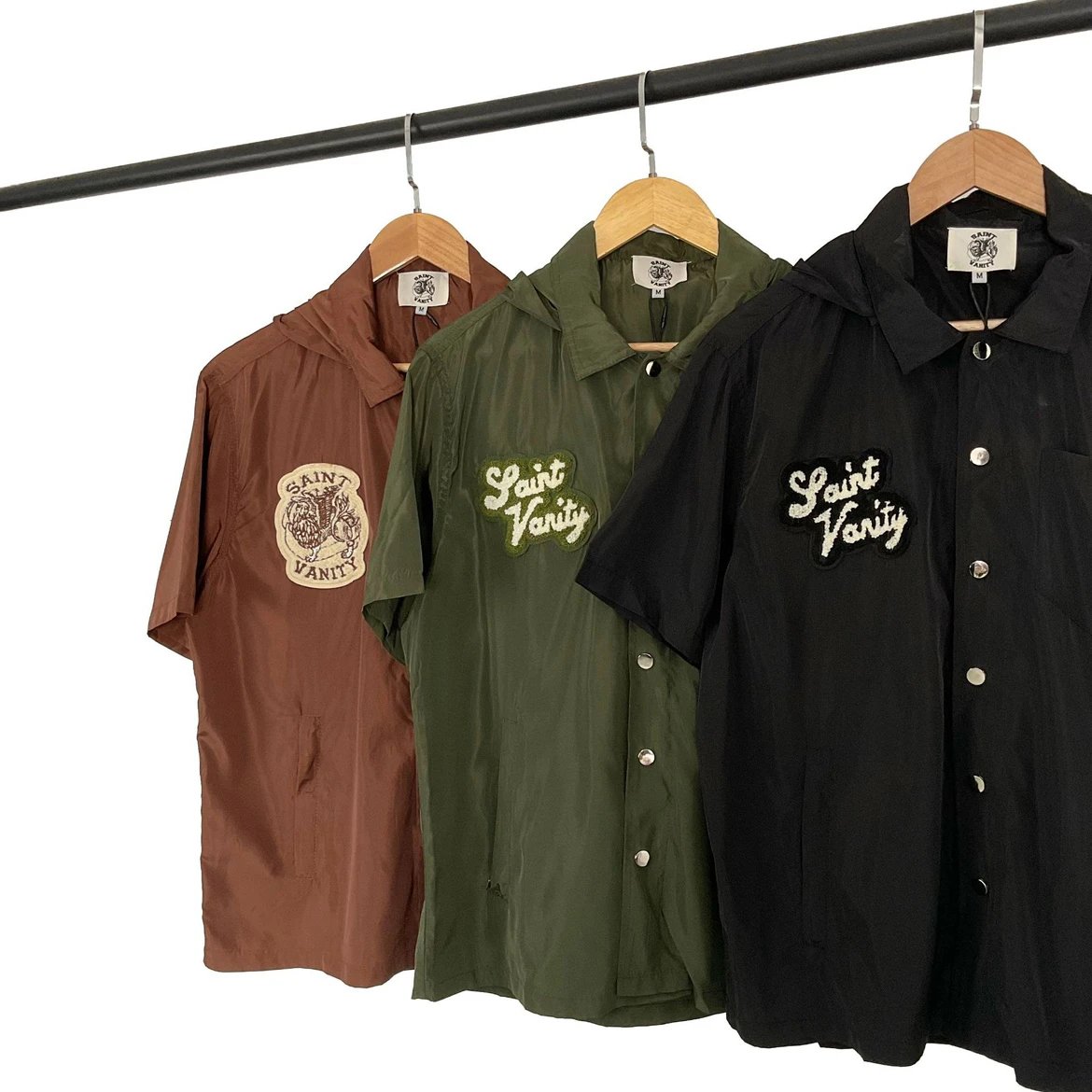 Saint Vanity Hooded Windbreaker Brown Outerwear - 23