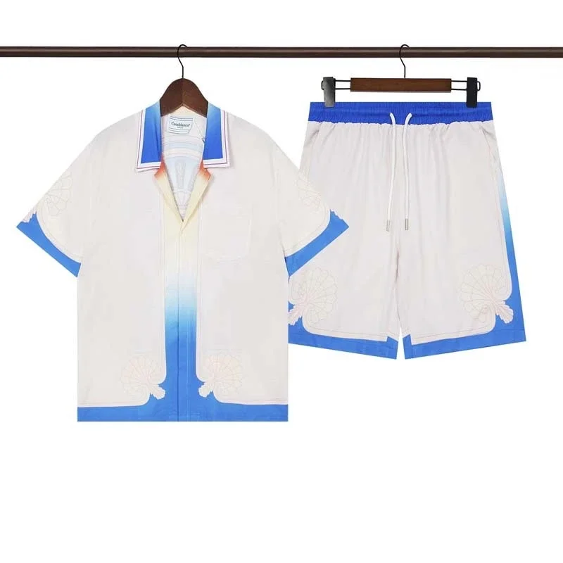 Beach flower shirt loose short sleeve shorts suit