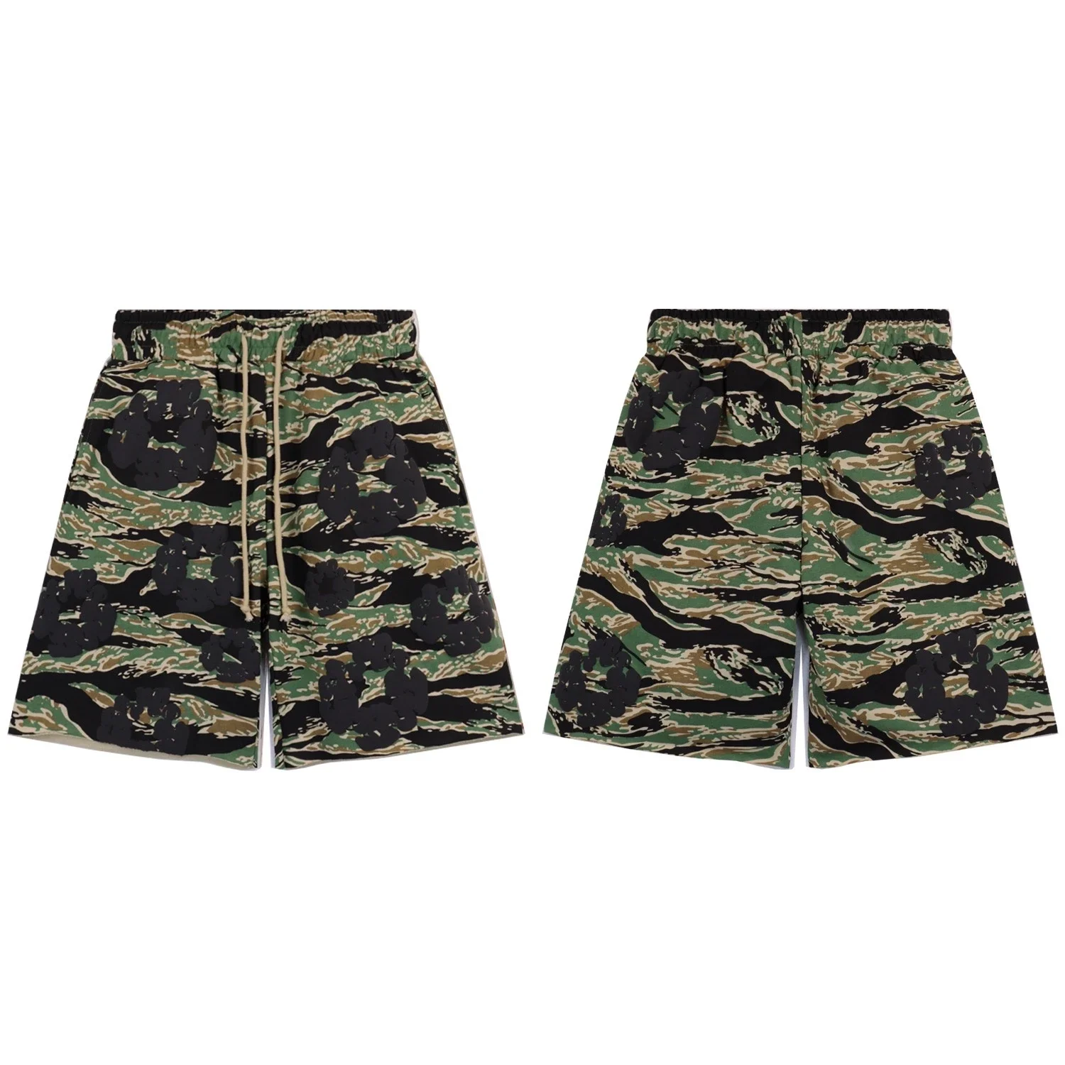 Camouflage foam print casual loose short-sleeved T-shirt shorts