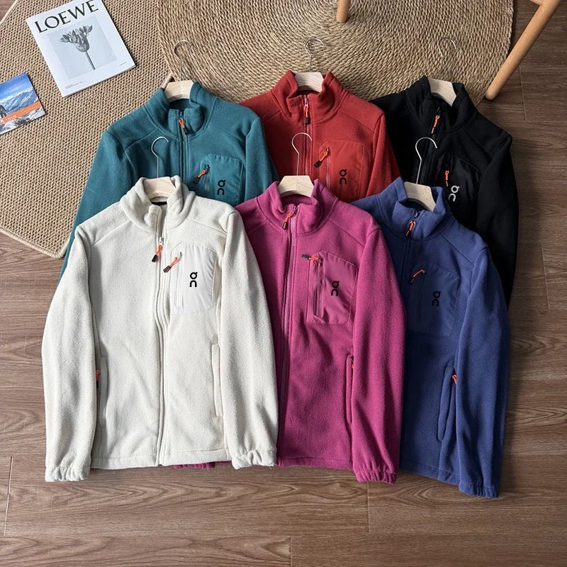 Double-sided stand-up collar warm fleece jacket, casual and versatile, same style for men and women