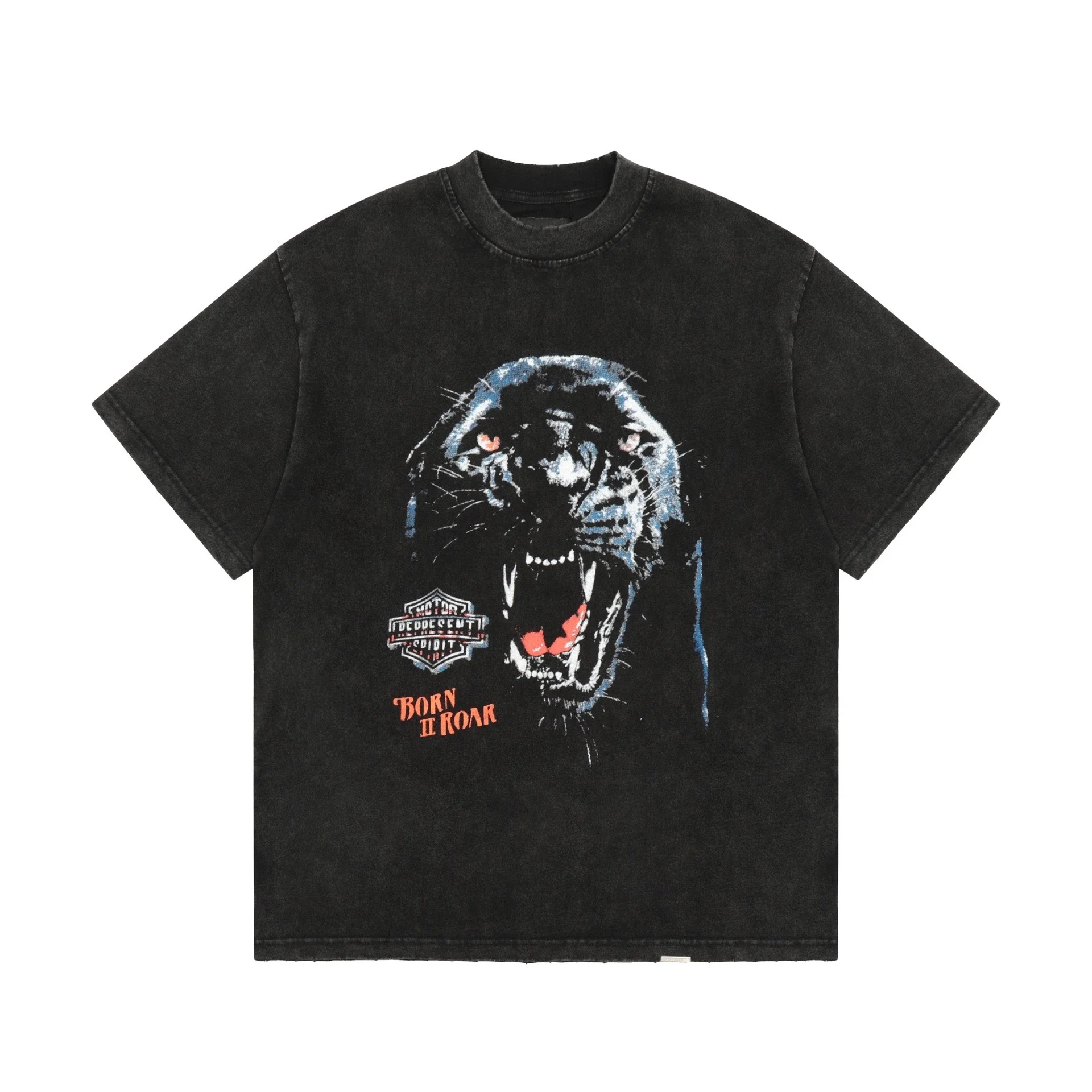 Collection Eagle Shark Pattern Printed Round Neck Short Sleeve Beauty Trendy Hip Hop