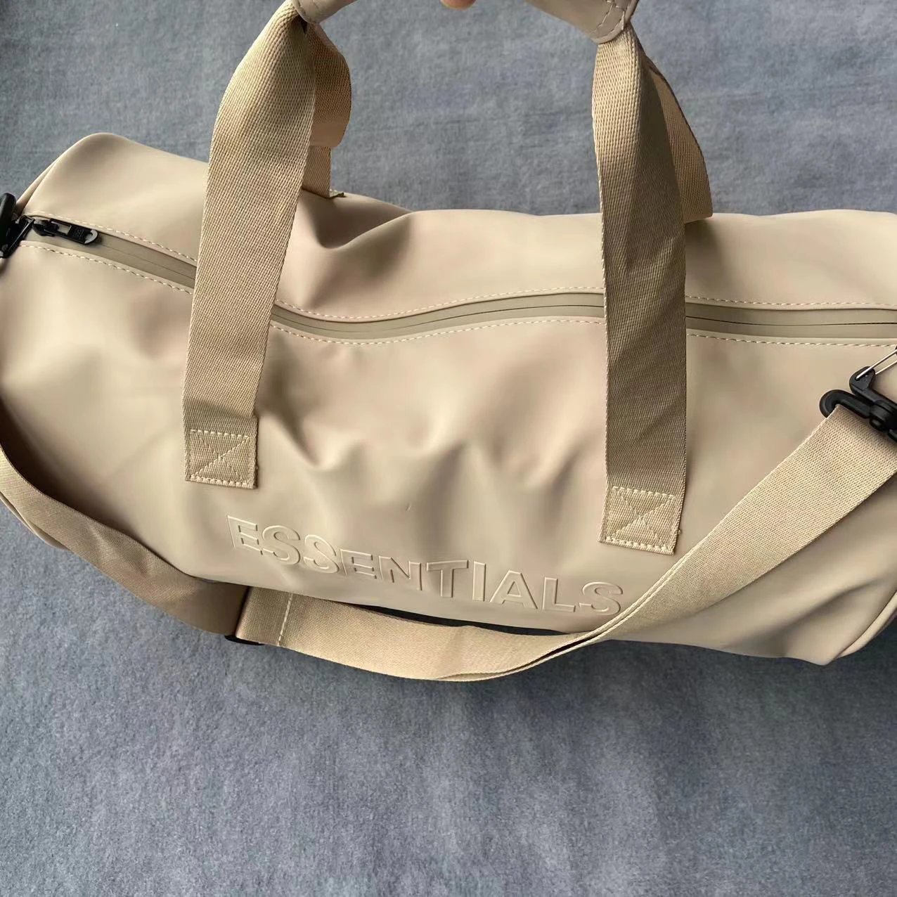 Fear of God Essentials Duffle Bag Beige Travel Bag - 12