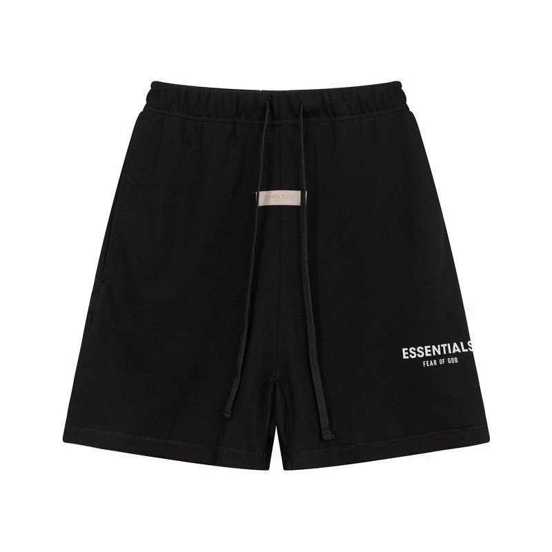 Black white label shorts