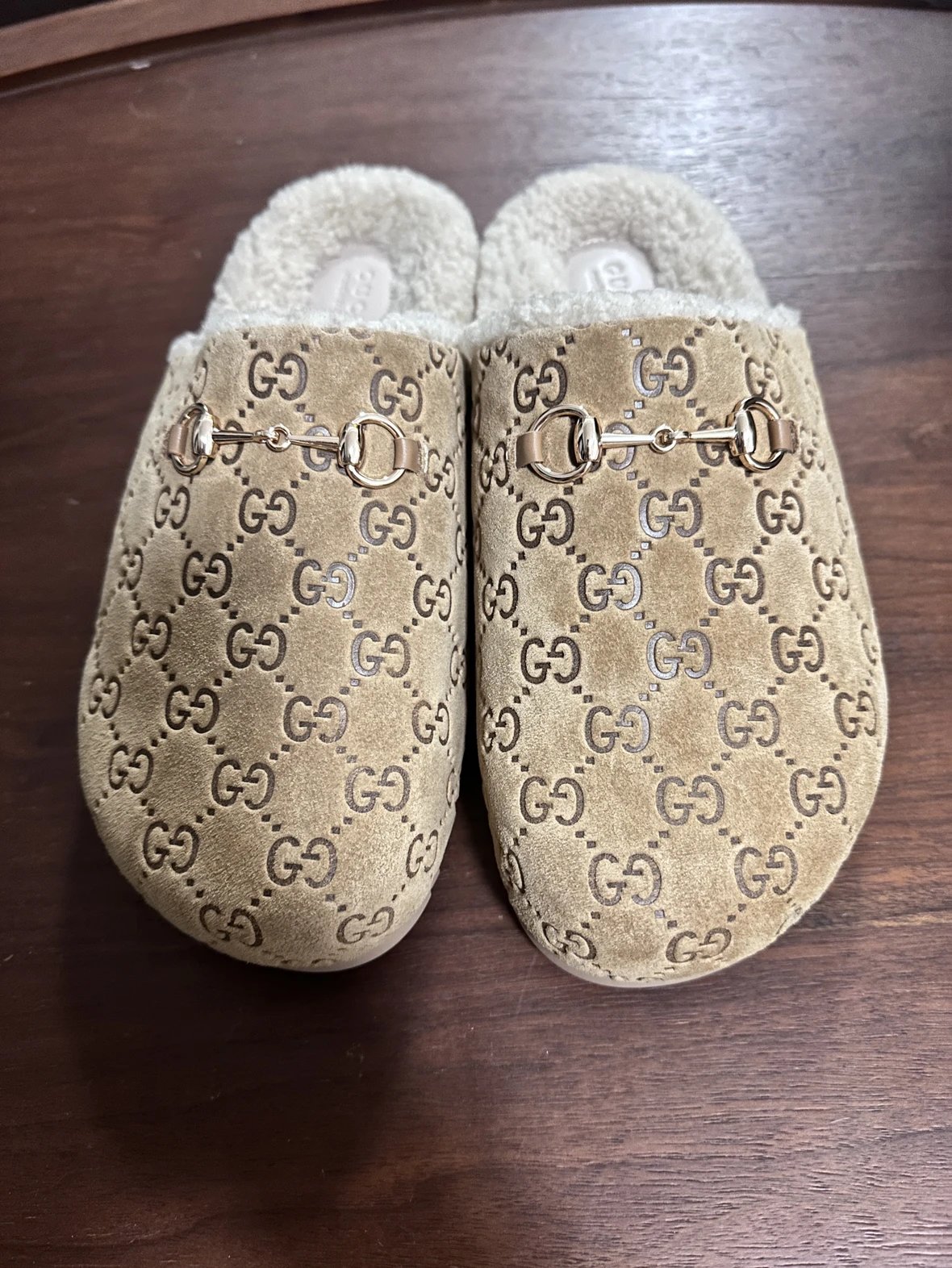 Gucci Shearling Mules
