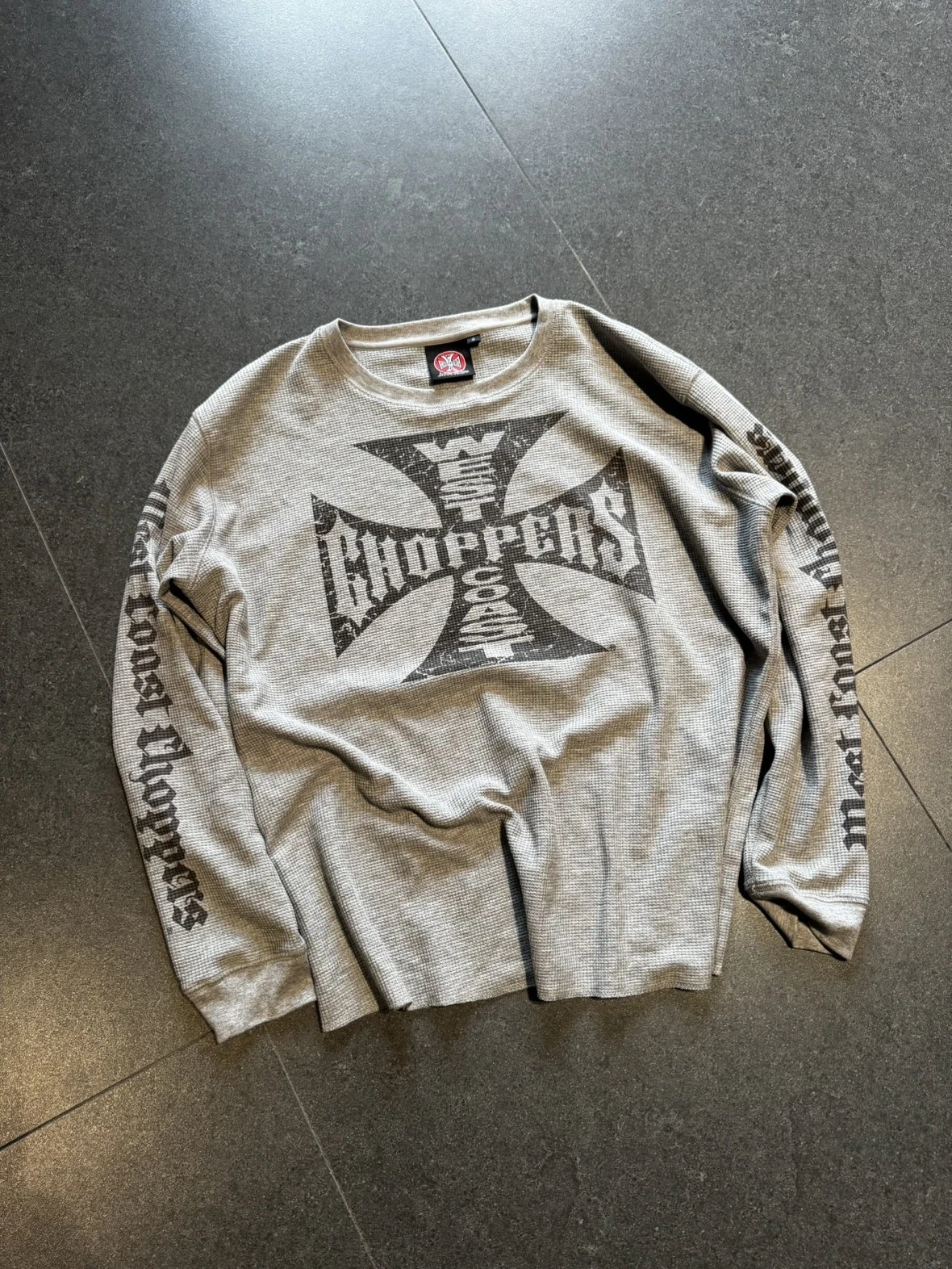 【 Lowest price and most popular goods! Instant delivery of spot goods! 】 Reset made to the strongest market! Vintage West Coast Choppers Waffg Sanskrit Logo Long Sleeve T-shirt