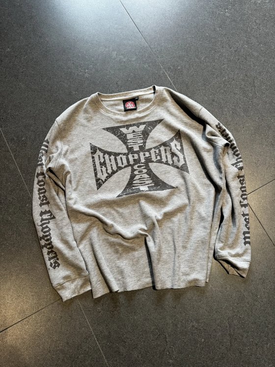 【 Lowest price and most popular goods! Instant delivery of spot goods! 】 Reset made to the strongest market! Vintage West Coast Choppers Waffg Sanskrit Logo Long Sleeve T-shirt