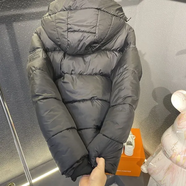 Burberry Down Jacket Black with Classic Check Hood - 15